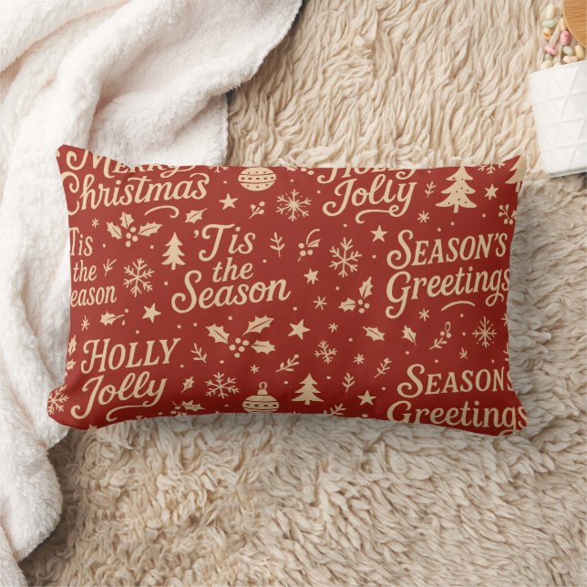 Almofada Lombar Awesome Merry Christmas phrase pattern (Cobertor)
