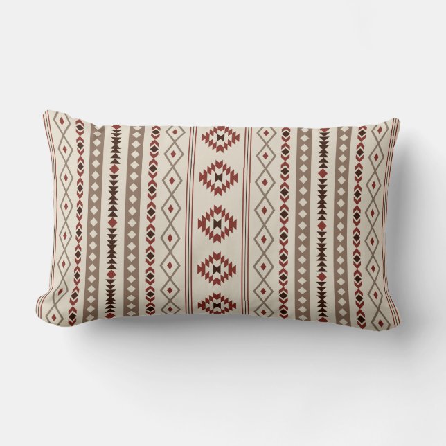 Almofada Lombar Aztec Browns Rust Cream Mixed Motifs V Pattern (Frente)