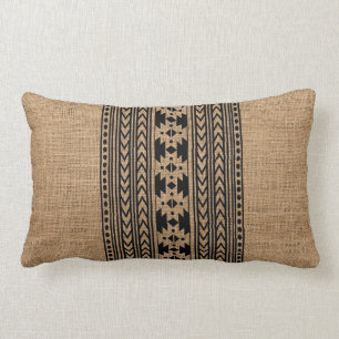 Almofada Lombar Aztec Padrões Farmhouse Burlap
