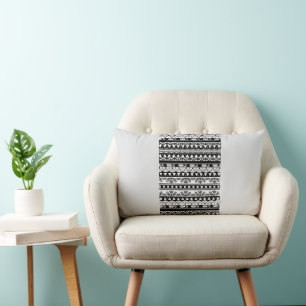 Almofada Lombar Aztec Patterna Rustic Tribal Farmhouse Beige Lumba