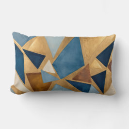 Almofada Lombar azuis e abstrato geométrica de metais