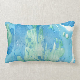 Almofada Lombar Azul-branco-esbranquiçado, Abstrato