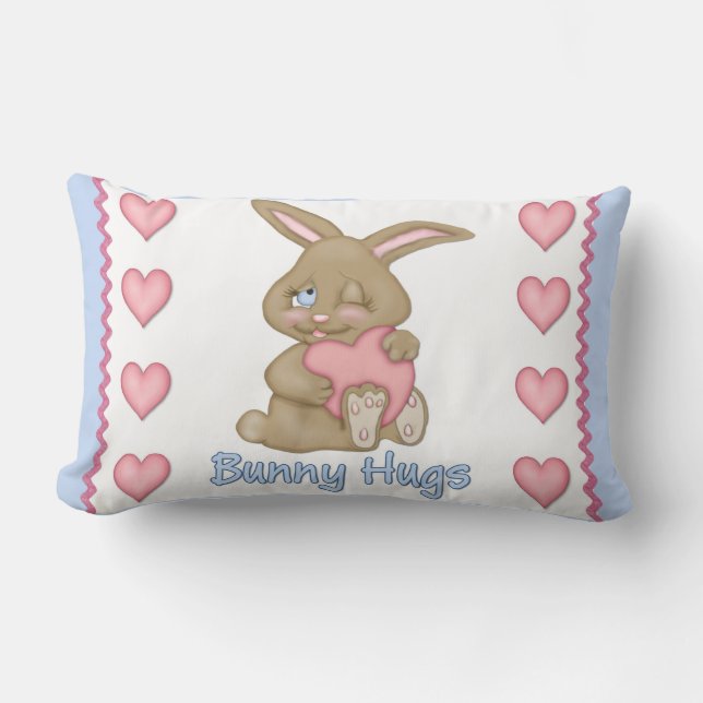 Almofada Lombar Azul Bunny Hugs (Frente)