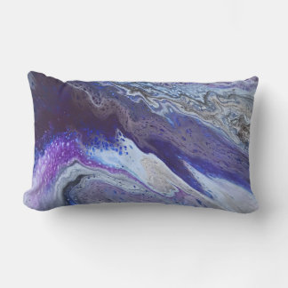 Almofada Lombar Azul Celestial e Abstrato Roxo