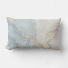 Almofada Lombar Azul Cinza Bege Creme Abstrato Leve e Empoeirado