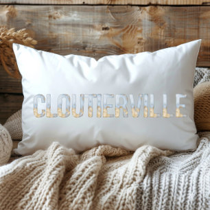Almofada Lombar Azul Dourado Pastel Aquarela Cloutieville Louisian