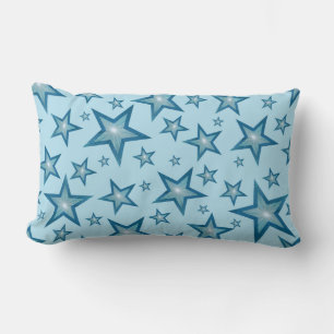 Almofada Lombar Azul Estrelas 'Texto', azul-claro-lombar