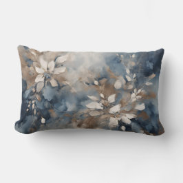 Almofada Lombar Azul Marinho Azul Claro Marrom Floral Moderno