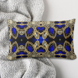 Almofada Lombar azul profundo na moda turquesa de prata