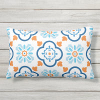 Azulejo Espanhol Mediterrâneo Azul Laranja Branco