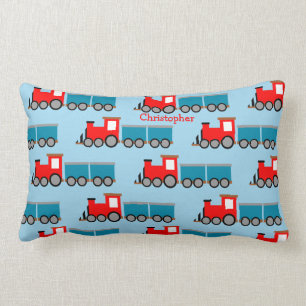Almofada Lombar Baby Boy Toy Train Choo Choo Personalizar Nome