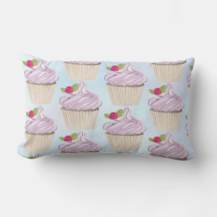Almofada Lombar Baga cor-de-rosa deliciosa do cupcake na parte