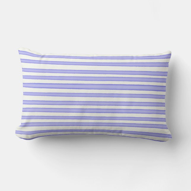 Almofada Lombar Bandas de cor azul em branco (Frente)