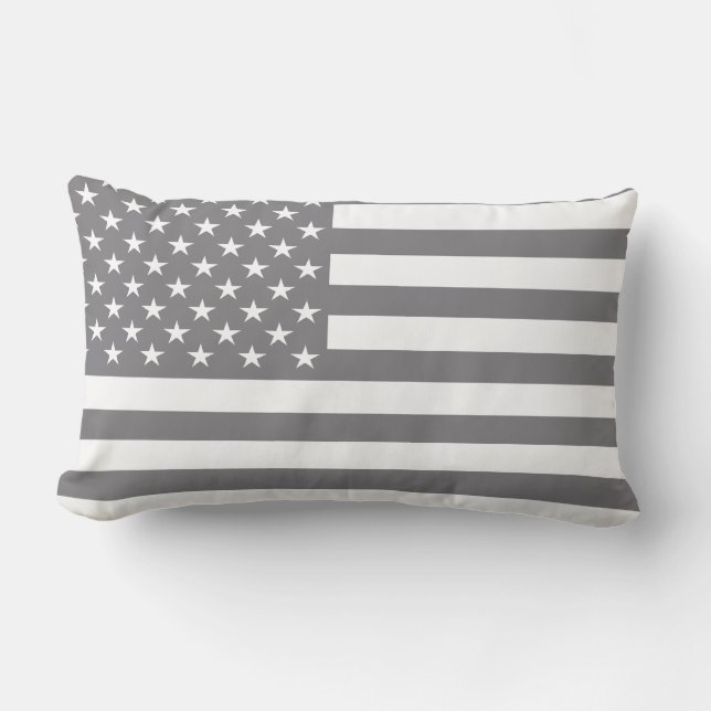 Almofada Lombar Bandeira americana de cinzento- (Frente)