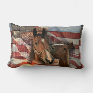 Almofada Lombar Bandeira Americana do Barão Russo do Cavalo