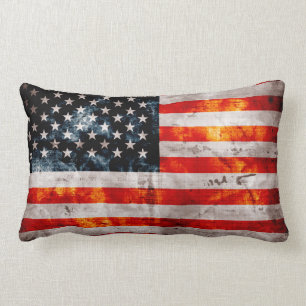 Almofada Lombar Bandeira americana resistida do vintage