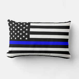 Almofada Lombar bandeira azul-fina da polícia eua estados unidos a