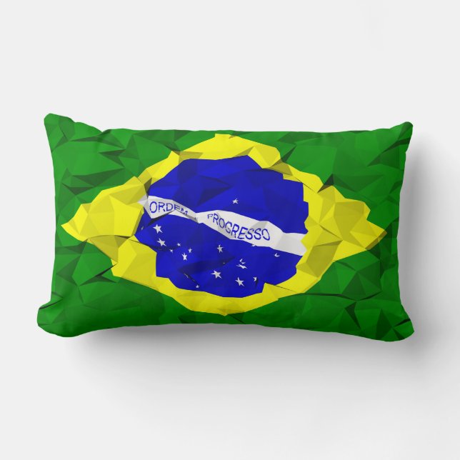 Almofada Lombar bandeira brasileira derrubada (Frente)
