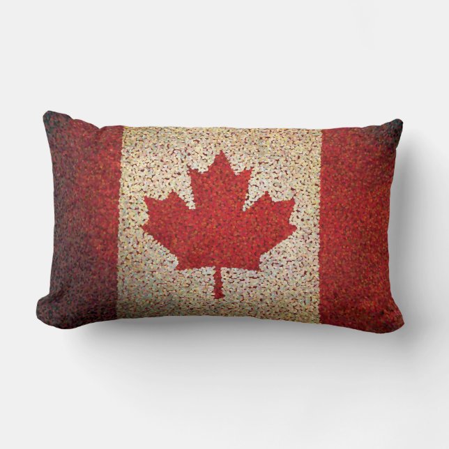 Almofada Lombar Bandeira canadense da folha de bordo do Grunge (Frente)