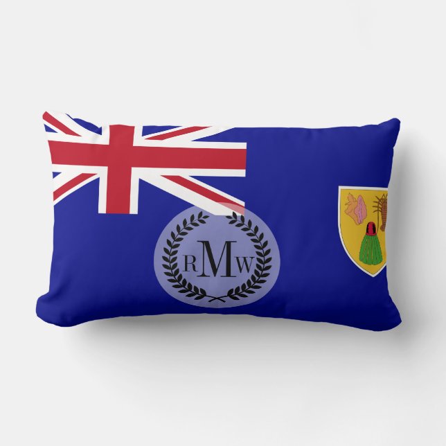 Almofada Lombar Bandeira das Ilhas Turcas e Caicos (Frente)