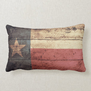 Almofada Lombar Bandeira de madeira velha de Texas