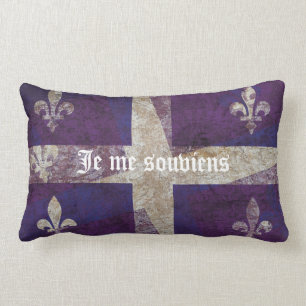 Almofada Lombar Bandeira de Quebeque do Grunge - Je mim souviens
