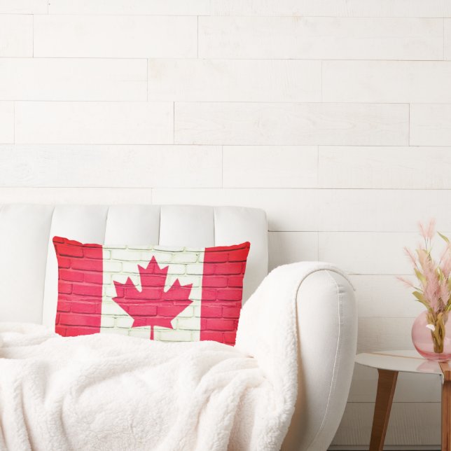 ALMOFADA LOMBAR BANDEIRA DE TIJOLO DO CANADÁ (Sofá)