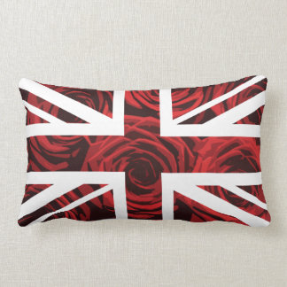 Almofada Lombar Bandeira de Union Jack Ingleses da rosa vermelha