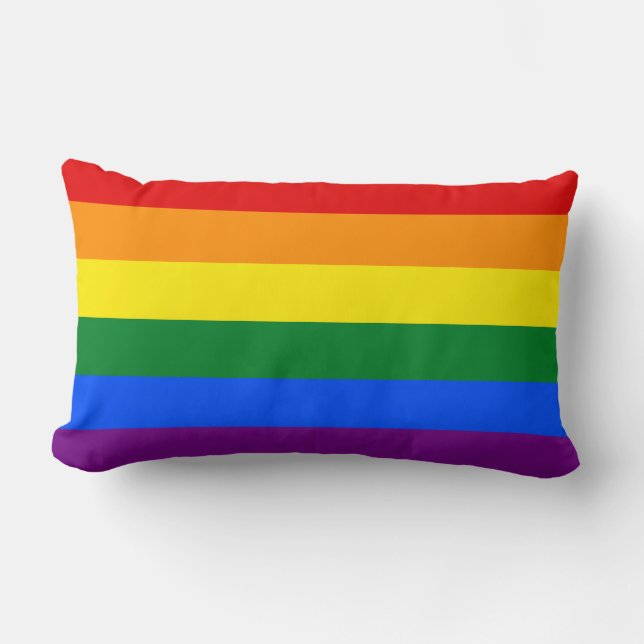 Almofada Lombar Bandeira do arco-íris de LGBT (Frente)