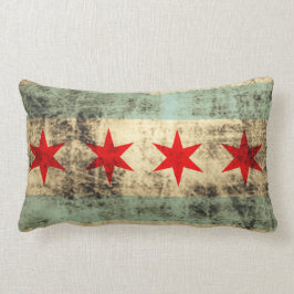 Almofada Lombar Bandeira do Grunge do vintage de Chicago