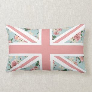 Almofada Lombar Bandeira inglesa de Union Jack dos rosas
