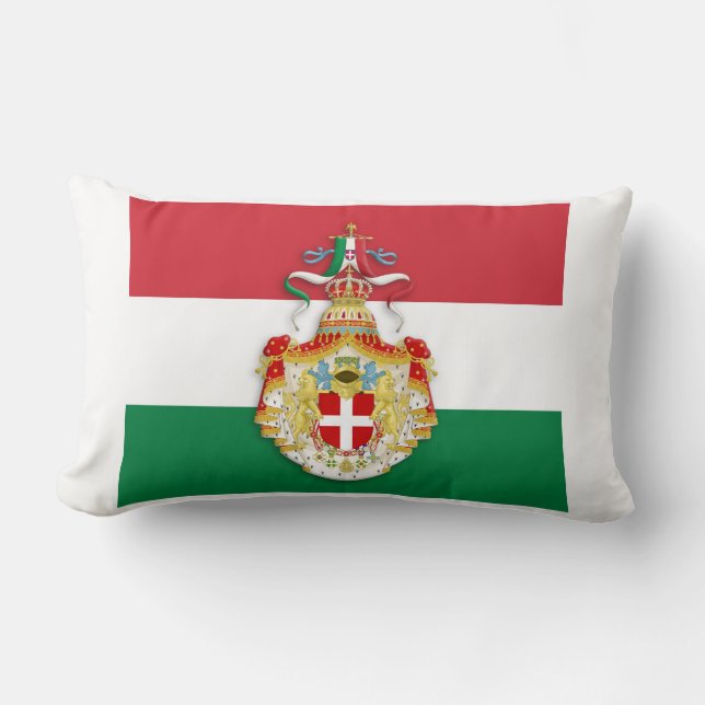Almofada Lombar Bandeira italiana com insígnia do Reino de Itália (Frente)