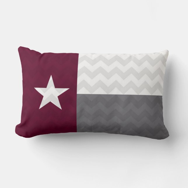 Almofada Lombar Bandeira marrom Chevron de Texas (Frente)