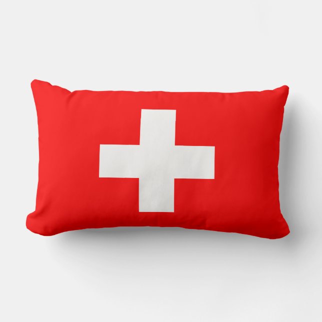 Almofada Lombar Bandeira Suíça (Suíça) (Frente)