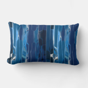Almofada Lombar Banho de abstrato branco e azul