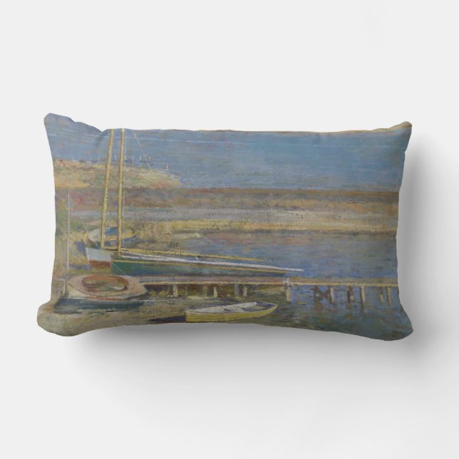 Almofada Lombar Barcos com aterrissagem (Paisagem de Nova Inglater (Frente)