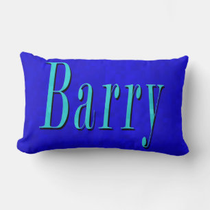 Almofada Lombar Barry, Logotipo De Nome No Mosaico Azul,