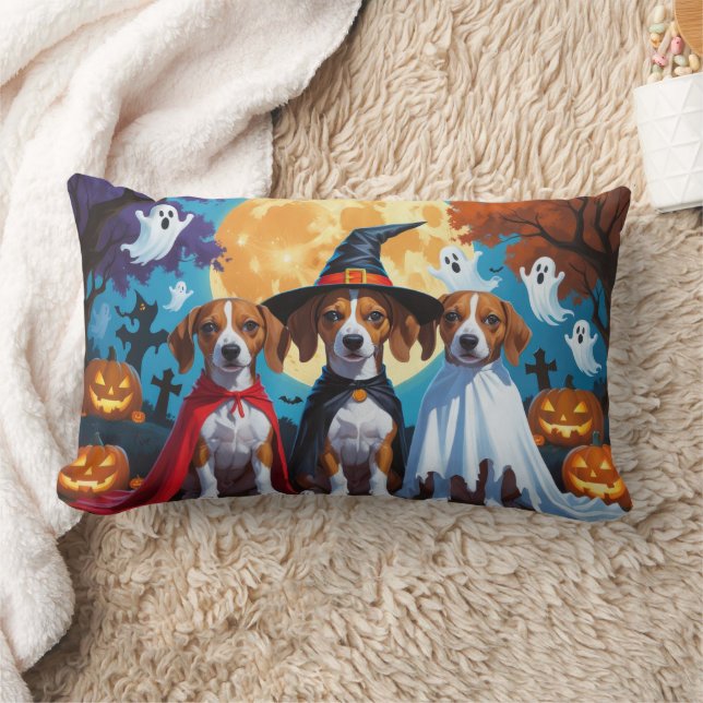 Almofada Lombar Basenji Dogs Pumpkin Halloween Engraçado (Cobertor)
