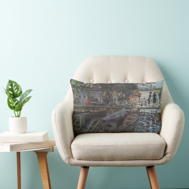 Almofada Lombar Bathers no La Grenouillère por Claude Monet (Cadeira)