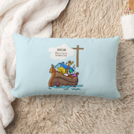 Almofada Lombar Batismo Menino Arca de Noé, Personalizado Animais 