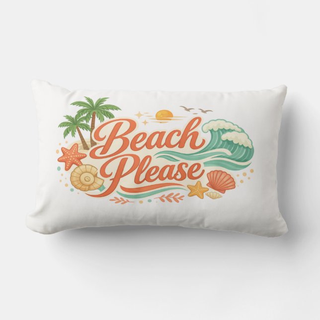 Almofada Lombar Beach Please Pillow (Frente)