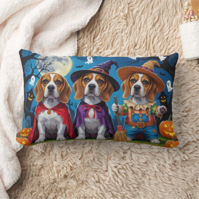 Almofada Lombar Beagle Dogs Pumpkin Halloween Engraçado (Cobertor)