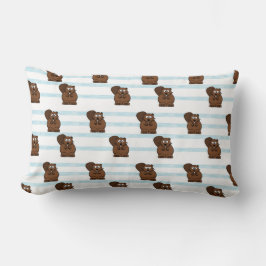 Almofada Lombar Beaver em faixas azuis