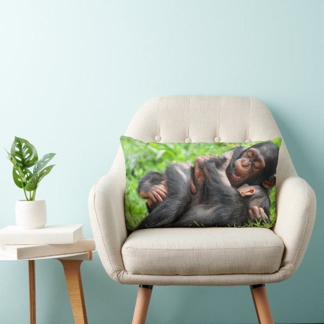 Almofada Lombar Bebês Mais Pobres | Dois jovens chimpanzés (Cadeira)
