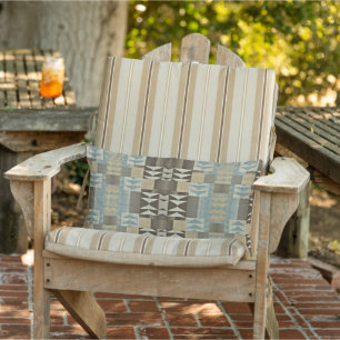 Almofada Lombar Beige Teal Blue Taupe Brown Arte Tribal