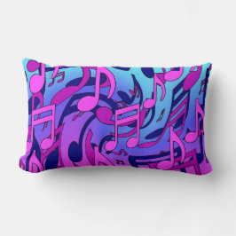 Almofada Lombar Bela Música Notas Animadas Rosa Roxo Azul Água