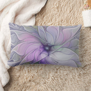 Almofada Lombar Beleza Impressionante Flor de Arte Fractal Abstrat