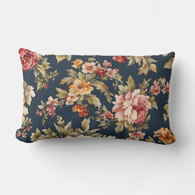 Almofada Lombar Belo Padrão Floral Italiano (Frente)