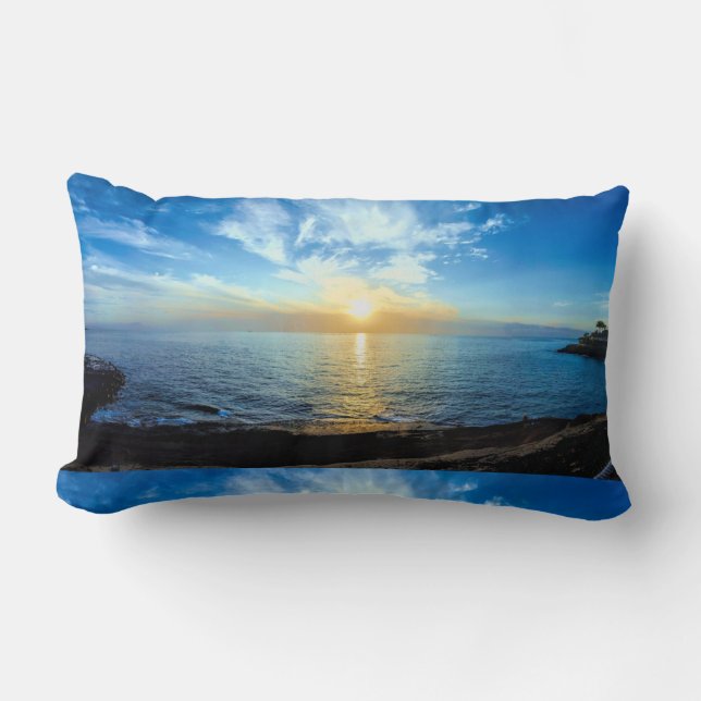 Almofada Lombar Belo Sunset Sobre Tenerife Ilhas Canárias (Frente)