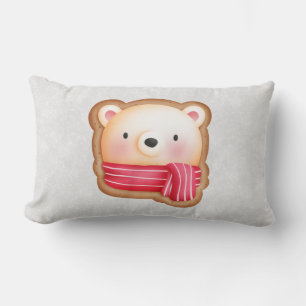 Almofada Lombar Belo Urso Enfrentado Vermelho Scarf e Cheeks Rosad